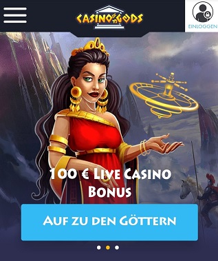 casino gods live casino bonus
